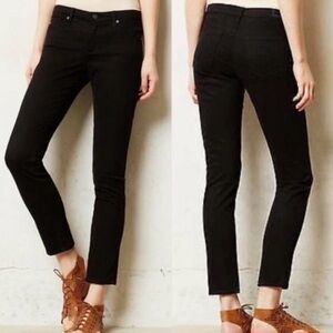 AG Adriano Goldschmied - The Stevie Ankle Slim Straight Black Jeans 26R